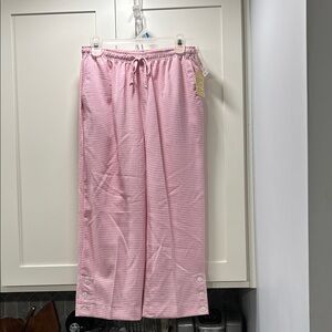 Vintage Nikki Pink Gingham Elastic Waist Wide-Leg Pants NOS